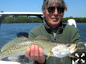 Don Morrison, from MA, with a nice trout caught on a CAL jig with a shad tail while fishing lower Tampa Bay.