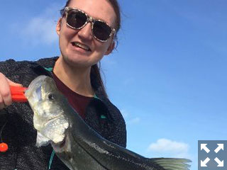 Morgan Cox of Kansas City with her first snook.
