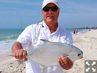 Mike caught this beautiful pompano fishing from the beach on Casey Key.