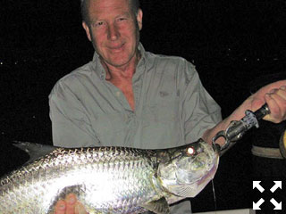 James Lascelles, from the UK, caught and released a tarpon before dawn in a previous September.
