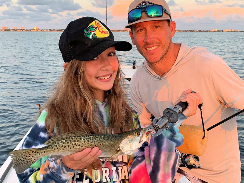 Ross Tornabene and his daughter, Gianna had some action catching and releasing trout, snook and juvenile tarpon on DOA Lures fishing Sarasota Bay with Capt. Rick Grassett recently.