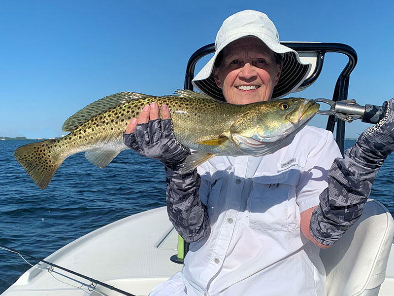 Pat Beckwith, from Sarasota, had great action catching and releasing blues, Spanish mackerel and trout on flies while fishing Sarasota Bay with Capt. Rick Grassett.