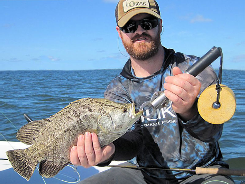 Kyle Roland, from Indianapolis, with a tripletail. There should be lots of fly fishing options in October.