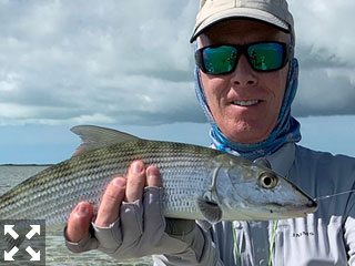Stewart Lavelle, from Sarasota, with a South Andros bonefish caught and released while fishing out of Mars Bay Bonefish Lodge