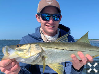 Dan Reinhart, from VT, had good action with snook and redfish on CAL jigs with grubs fishing Gasparilla Sound with Capt. Rick Grassett.