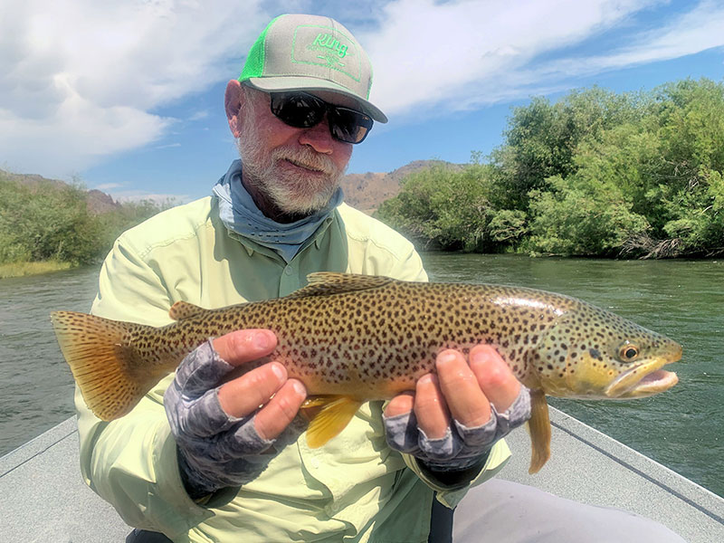 Capt. Rick Grassett with a nice Beaverhead River brown trout aught and released while fly fishing with King Outfitters out of Dillon, MT recently.