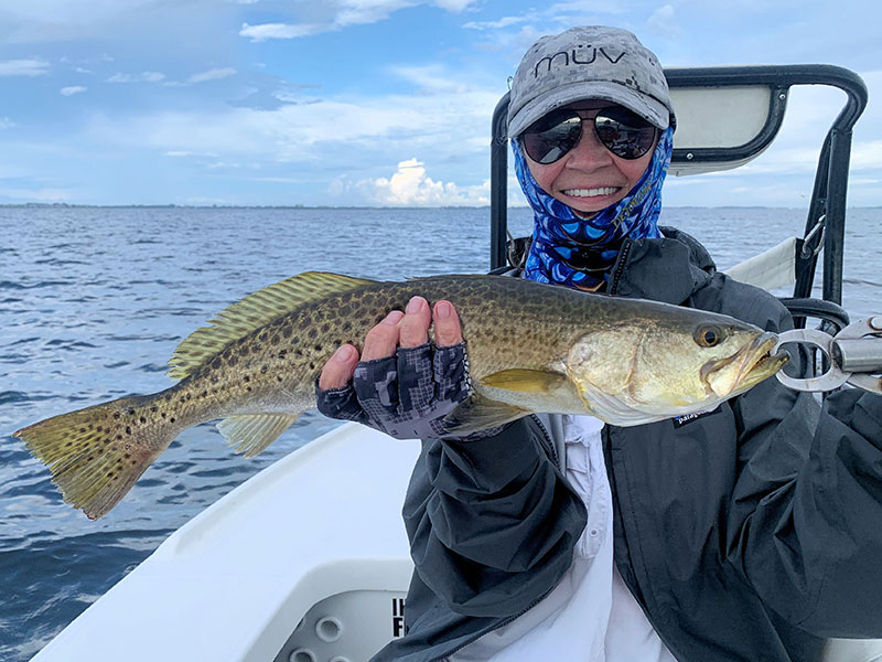 Pat Beckwith, from Sarasota, had good action catching and releasing trout on flies in Sarasota Bay on a couple of trips with Capt. Rick Grassett recently.