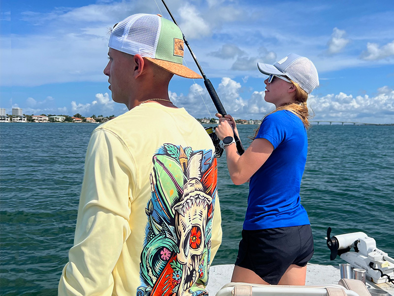 Ella and Avery from Glenwood, CO fishing the bay.