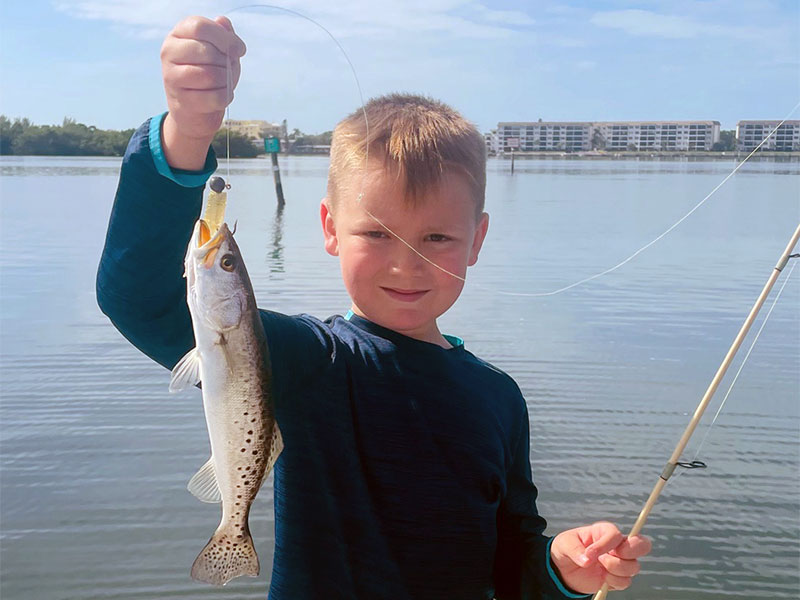 Mighty might Jorden from Ohio fished Sarasota Bay.