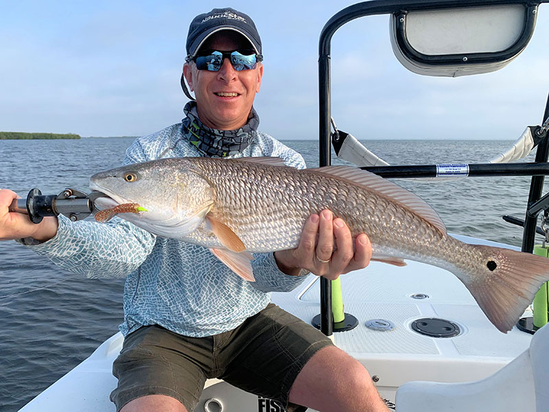 Dave Reinhart, from MA, had good action in Sarasota Bay with reds on CAL jigs with grubs while fishing with Capt. Rick Grassett on a couple of trips in a previous March.
