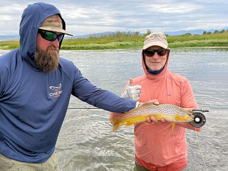 Richard Weintraub, from Sarasota, with a Montana brown trout.