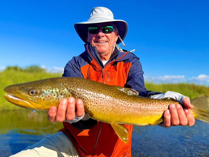 Dennis Kinley, from IN, with a 25" Montana brown trout.