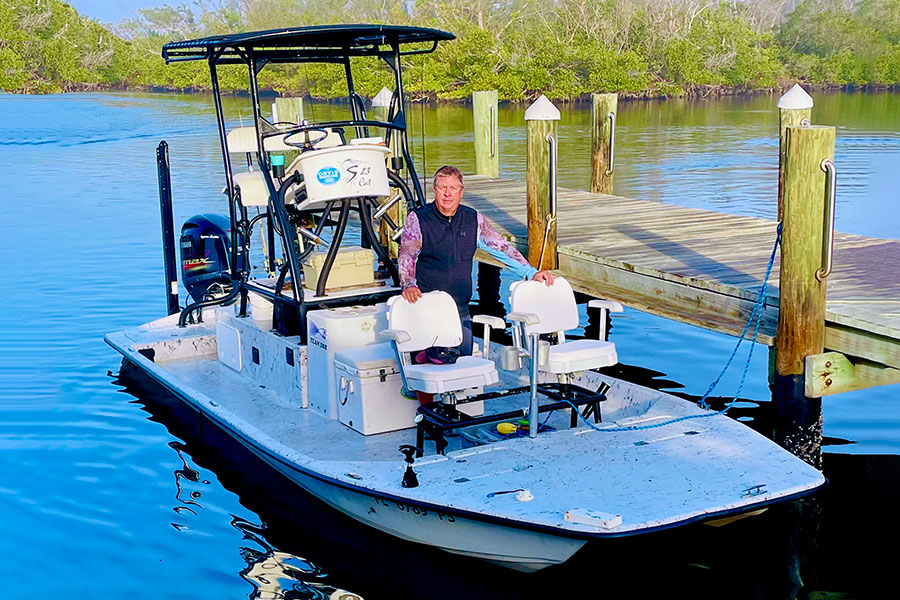 Capt. Brandon Naeve with his boat.