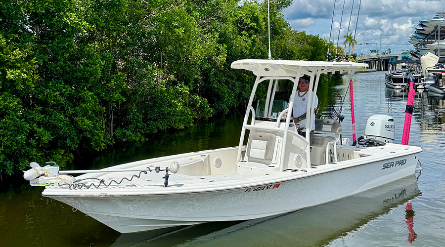Captain Miles Shaw aboard his boat.