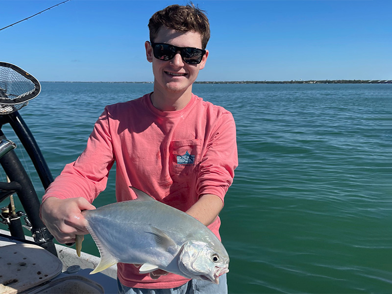 Tyler caught this beautiful pompano while fishing the middle grounds.